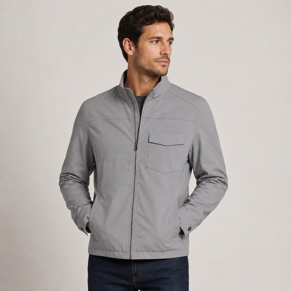 Prana Zion Stretch Jacket Gray Full Zip Hiking Outdoor Men's LARGE MZION116
